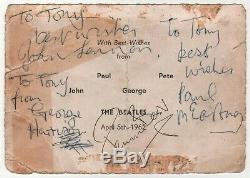 Beatles signed autograph John Lennon Paul McCartney George Harrison Pete Best