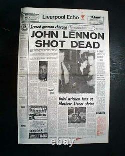 Best JOHN LENNON The Beatles Music Legend DEATH 1980 Liverpool England Newspaper