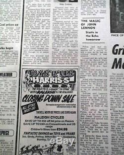 Best JOHN LENNON The Beatles Music Legend DEATH 1980 Liverpool England Newspaper