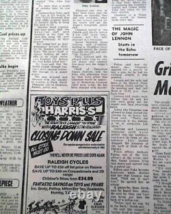 Best John Lennon The Beatles Music Legend Death 1980 Liverpool England Newspaper