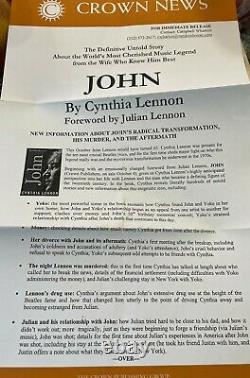 CYNTHIA LENNON Signed Autographed JOHN 2005 Hardcover Book Beatles Julian