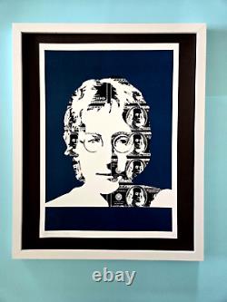 DEATH NYC Hand Signed LARGE Print Framed 16x20in COA JOHN LENNON THE BEATLES #7