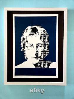 DEATH NYC Hand Signed LARGE Print Framed 16x20in COA JOHN LENNON THE BEATLES #7