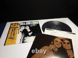 ELTON JOHN and JOHN LENNON Live Lp Japan Obi-NM-Beatles 1974 Yellow Poster