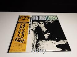 ELTON JOHN and JOHN LENNON Live Lp Japan Obi-NM-Beatles 1974 Yellow Poster