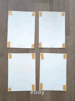 Four individual color portraits of George Harrison, Paul McCartney &John Lennon