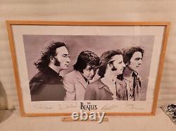 Framed Print The Beatles Signed JOHN LENNON PAUL MCCARTNEY RINGO STARR HARRISON