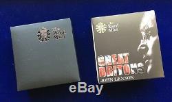 Great Britain 2010 £5 John Lennon Beatles Superb Proof Silver Coin In Box