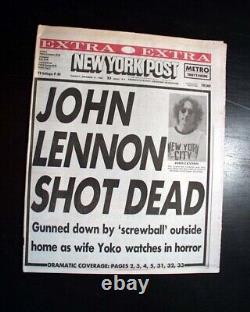 Great JOHN LENNON The Beatles Rock Band Singer Assassination 1980 New York Post