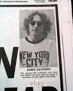 Great JOHN LENNON The Beatles Rock Band Singer Assassination 1980 New York Post