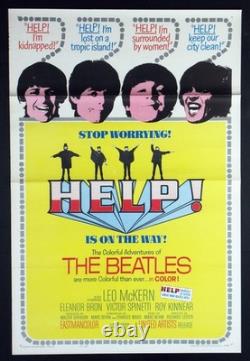 HELP! THE BEATLES JOHN LENNON PAUL McCARTNEY ORIGINAL 1965 1-SHEET FINE