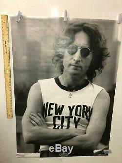 HUGE SUBWAY POSTER John Lennon beatles New York Classic Imagine Glasses Yoko O