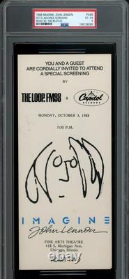 IMAGINE JOHN LENNON / 1988 Advance Screening Movie Ticket, BEATLES, PSA 4