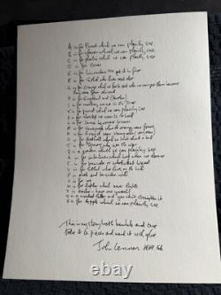 JOHN LENNON 1970 bag one Complete 14-Print/Lithograph Set+Outer and Inner Env