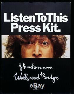 JOHN LENNON 1974 Listen To This Press Kit With Photo Sticker Postcard BEATLES