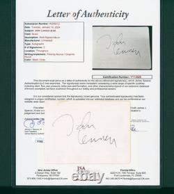 JOHN LENNON AUTOGRAPHED PAGE HAND SIGNED with JSA COA LOA LONDON 1971 THE BEATLES