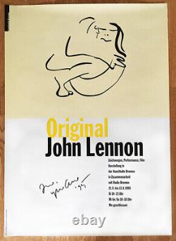 JOHN LENNON Art Gallery Exhibition Poster HAND SIGNED BY YOKO ONO The Beatles