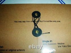 JOHN LENNON Beatles 2010 Singles Bag 3x 45 POSTER POSTCARDS NUMBERED SEALED NM