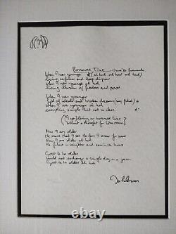 JOHN LENNON Borrowed Time Lyrics 438/1000 Official Bag One Arts Beatles Framed
