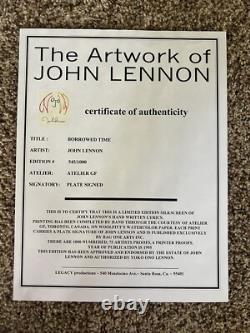 JOHN LENNON Borrowed Time Lyrics 438/1000 Official Bag One Arts Beatles W COA