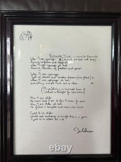 JOHN LENNON Borrowed Time Lyrics 438/1000 Official Bag One Arts Beatles W COA