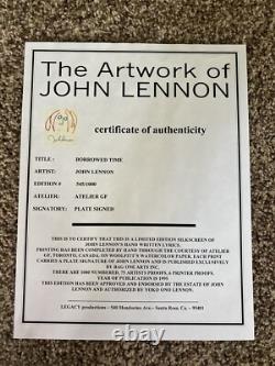 JOHN LENNON Borrowed Time Lyrics 438/1000 Official Bag One Arts Beatles W COA