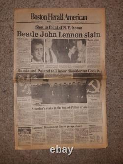 JOHN LENNON Collection of 9 Newspapers Death Boston New York BEATLES 1980