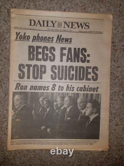 JOHN LENNON Collection of 9 Newspapers Death Boston New York BEATLES 1980