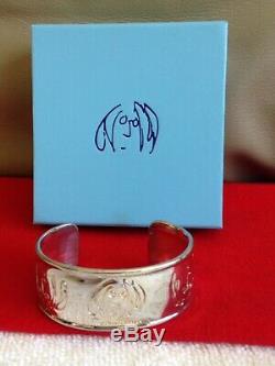 JOHN LENNON IMAGINE THE BEATLES Sterling Silver 925 SIGNED CUFF BRACELET IN BOX