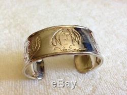 JOHN LENNON IMAGINE THE BEATLES Sterling Silver 925 SIGNED CUFF BRACELET IN BOX