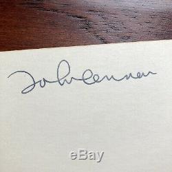 JOHN LENNON JSA LOA Signed Card While Recording Imagine Beatles Autograph