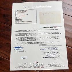 JOHN LENNON JSA LOA Signed Card While Recording Imagine Beatles Autograph
