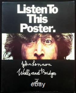 JOHN LENNON Listen To This Poster 1974 UK Walls And Bridges Promo BEATLES