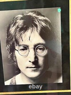 JOHN LENNON Signed Beatles Vintage Autograph Museum Framed + Yoko Ono signed PSA