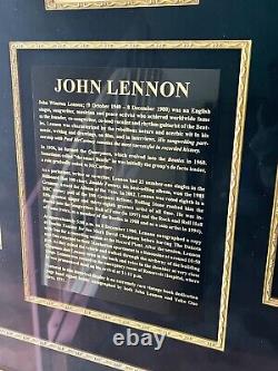 JOHN LENNON Signed Beatles Vintage Autograph Museum Framed + Yoko Ono signed PSA