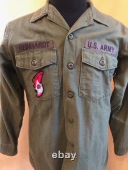 JOHN LENNON US ARMY VINTAGE VIETNAM SHIRT JACKET THE BEATLES LARGE 16 1/2 x 32