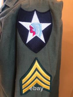 JOHN LENNON US ARMY VINTAGE VIETNAM SHIRT JACKET THE BEATLES LARGE 16 1/2 x 32