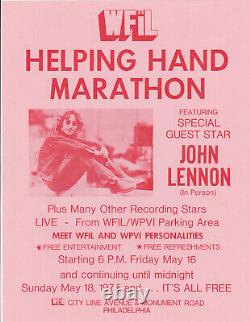JOHN LENNON WFIL Helping Hand Marathon Concert Handbill Flyer BEATLES