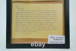 JOHN LENNON ass telegram ORIGINAL historical document THE BEATLES MT