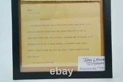 JOHN LENNON ass telegram ORIGINAL historical document THE BEATLES MT