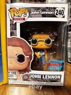 JOHN LENNON in Peacoat CHASE & NYCC FUNKO POPS & WORKING YELLOW SUBMARINE VHS