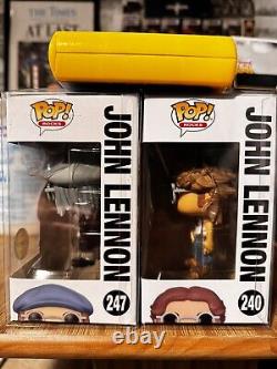 JOHN LENNON in Peacoat CHASE & NYCC FUNKO POPS & WORKING YELLOW SUBMARINE VHS