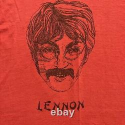 JOHN LENNON vtg rock-star self portrait tee shirt M 80's The Beatles