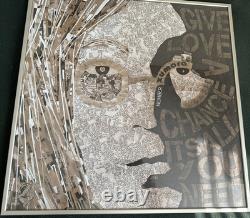 John Lennon 31x31 Framed Give Love a Chance Poster Iconic Beatles Art RARE