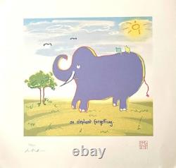 John Lennon An Elephant Forgetting lithograph Signed by Yoko Ono