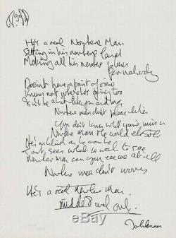 John Lennon Artwork Beatles Lyric Serigraph Nowhere Man (SOLD OUT EDITION)