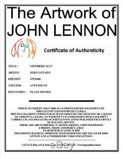 John Lennon Artwork Beatles Lyric Serigraph Nowhere Man (SOLD OUT EDITION)