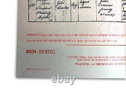 John Lennon Authentic Certified UK Birth Certificate Copy Authentic Beatles