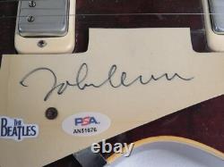 John Lennon Autographed 1976 Gibson Les Paul Deluxe Wine Red Guitar Beatles Psa