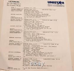 John Lennon BEATLES His Last Interview Greatest Music RADIO SHOW 4 LP's